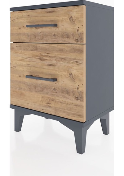 Arges Komodin 2 Çekmeceli 44x30x64 Antrasit-çam Antrasit