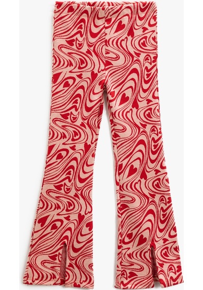 Koton İspanyol Paça Tayt Pantolon Yırtmaç Detaylı Beli Lastikli Kalpli Jakarlı Pembe Desenli 3skg40117ak 3SKG40117AK2D7 Pembe Desenli Koton İspanyol Paça Tayt Pantolon Yırtmaç Detaylı Beli Lastikli Kalpli Jakarlı Pembe Desenli 3skg40117ak 3SKG40117AK2D7 Pembe Desenli