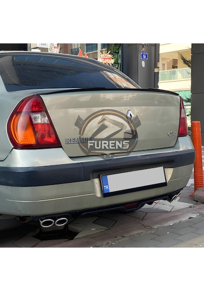 Renault Clio 2 Symbol 1998-2008 Sedan Uyumlu Bagaj Üstü Yarasa Spoiler Çıtası Piano Black Parlak Siyah