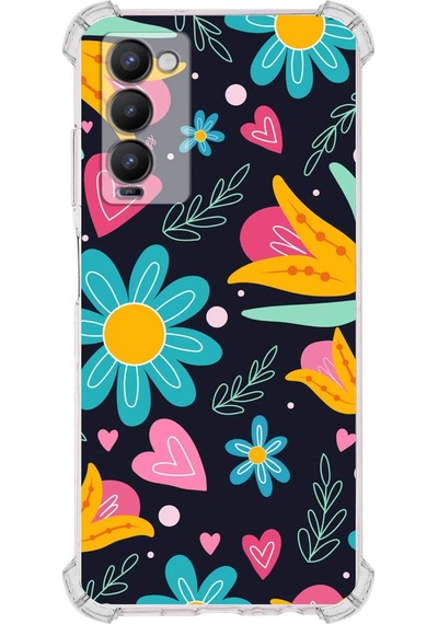 Tecno Camon 18 Uyumlu Retro Color 1 Baskılı Şeffaf Köşe Korumalı Antişok Kılıf
