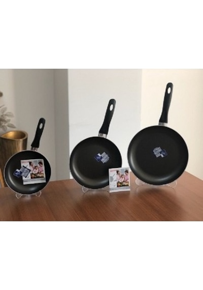 Mehtap 3 Lü Teflon Tava Seti 18 22 26 Cm Kırmızı Mor Mürdüm Tava Mor