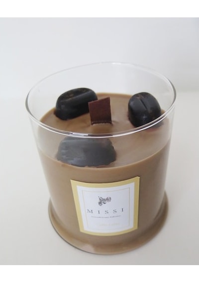 Missi Büyük Ahşap Fitilli Coffe Latte Vegan Mum