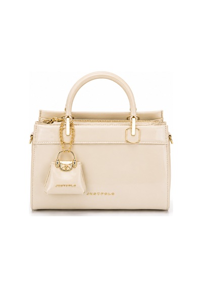 Just Polo İthal Premium Rugan Kadın Çantası Ebat Boy: 14 Cm En : 20 Cm Krem