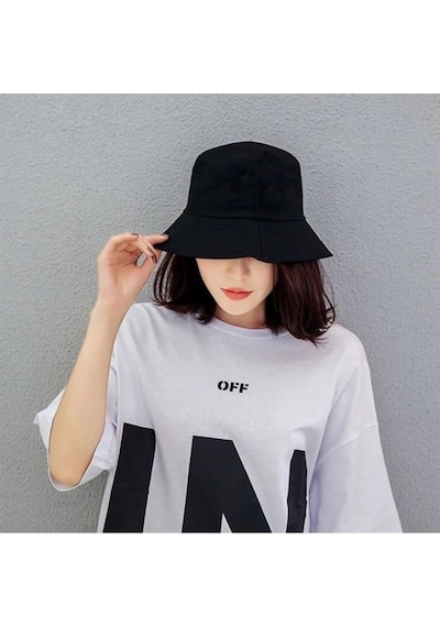 Siyah Kova Şapka Balıkçı Şapka Bucket Hat (455752319)