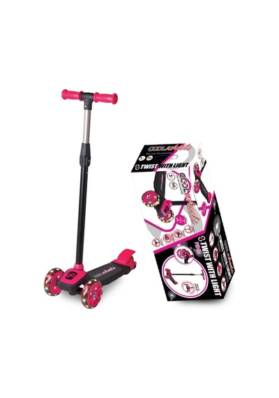 Işıklı 3 Tekerlekli Çocuk Scooter Pembe