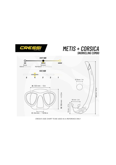 Cressi Metis Maske - Corsica Şnorkel Set 001