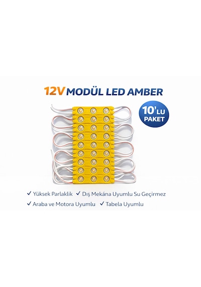 Brk Lıghtıng 12v Modül Led Amber Renk 10'lu Paket 10 Adet