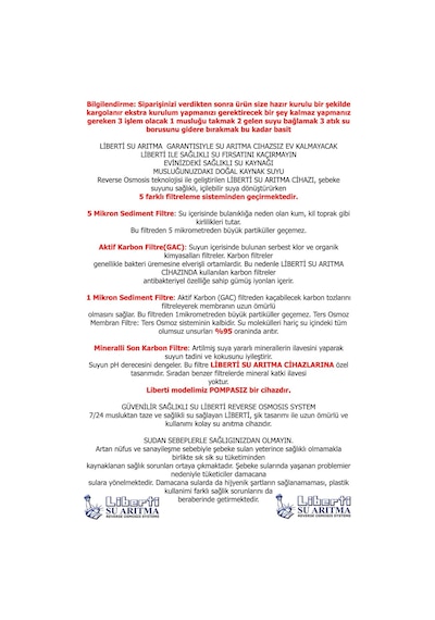 B Özel Seri Su Arıtma Cihazı 11 Aşamalı 8 Lt Tanklı Hazır Sistem