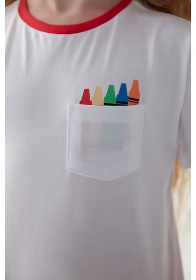 Penti Unisex Çocuk Pastel Boya Baskılı Pijama Takımı Çok Renkli