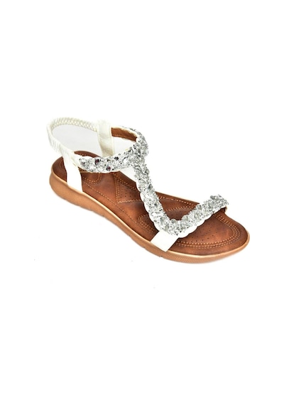 Fox Shoes S258014809 Beyaz Alçak Tabanlı Kadın Sandalet Beyaz