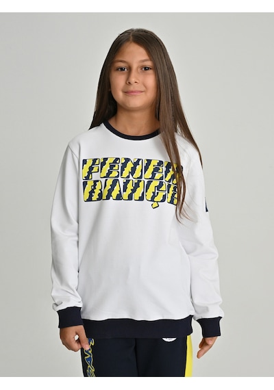 Fenerium Çocuk Trıbun Çubuklu Fenerbahçe Sweat BEYAZ
