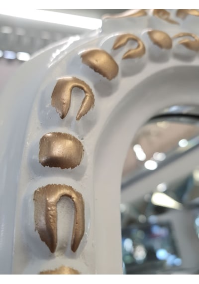 Ayna Denizi Princess White Gold Model Beyaz Altın Renk Dekoratif Ayaklı Boy Aynası Beyaz - Altın