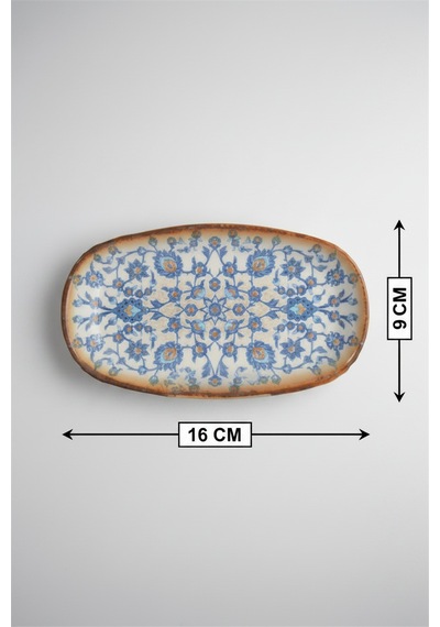 12'li Valencia Oval Kayık Tabak 16cm Dıgıtal Tiara-a Rinart Krem