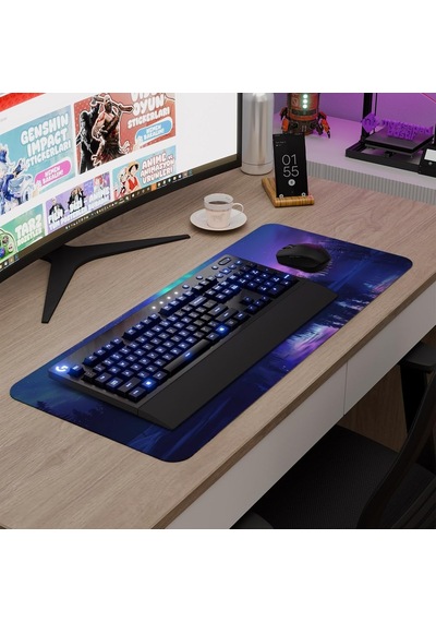 Aurora Kuzey Işıkları Gaming Mouse Pad Kauçuk Kaymaz Taban Mousepad V4, 70x30 Xl
