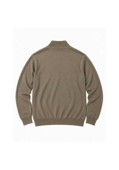 Battalmoda Erkek Büyük Beden Vizon Fermuarlı Dik Yaka Pamuklu Kazak 3xl-4xl-5xl-6xl