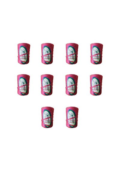 Favori İp 5000 Denye -0.8 Mm- Ambalaj Ve Paket İpi Naylon Burgulu Örgü Çamaşır İpi - Pembe - 10 Adet