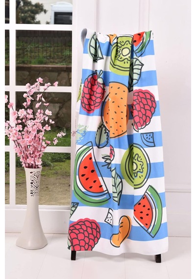 Tr Meyve Desenli Plaj Havlusu, Spor Havlusu, Mikrofiber Hızlı Kuruyan Plaj Havlusu 70x140cm Diğer