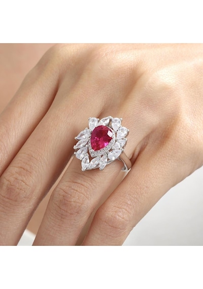 Mia Vento Effective Diamond İstanbul İhtişamı Sentetik Yakut Taşlı Gümüş Yüzük
