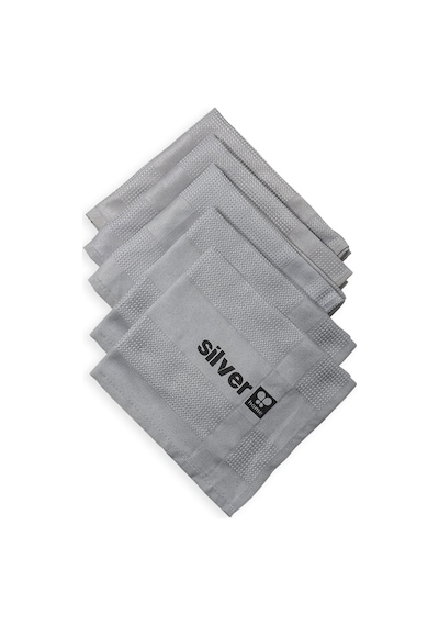 Silver Home Mikrofiber Dekoratif Cam Bezi Gri 5'li 42 x 68 CM