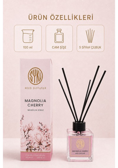 Premium Çubuklu Oda Kokusu 100 Ml Cam Şişe Reed Diffuser Manolya