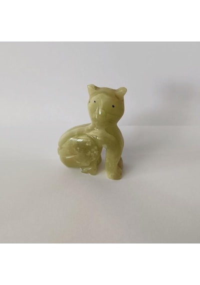 Kedi Oniks Taşı Biblo Mermer Onix Ev Ofis Dekor Masa Süsü