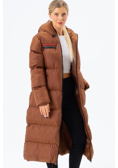 Z6756 Dewberry Bayan Şişme Kaban-camel-camel Camel