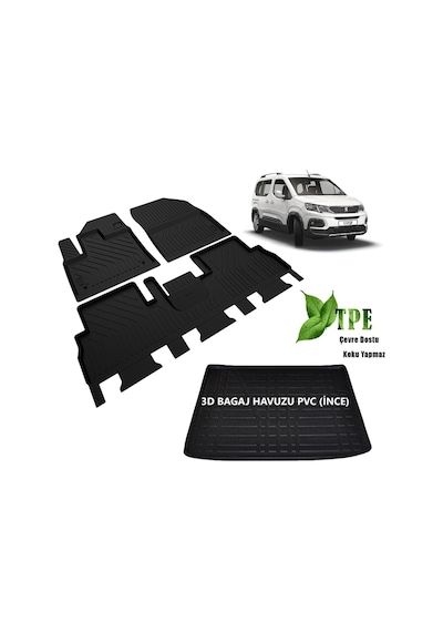 Peugeot Rifter Paspas Bagaj Havuzu Set 2019 2020 2021 2022 2023 2024 Active Allure Gt Line