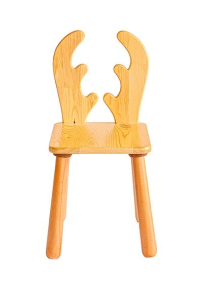 Woodnjoy Wood & Joy Doğal Ahşap Çocuk Sandalye Geyik Ahşap