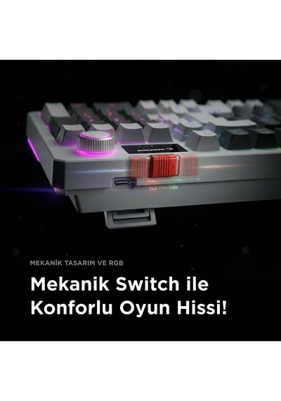 Loyal Usb Hot Swap Rgb Red Switch Mekanik Gaming Oyuncu Klavye Beyaz/gri