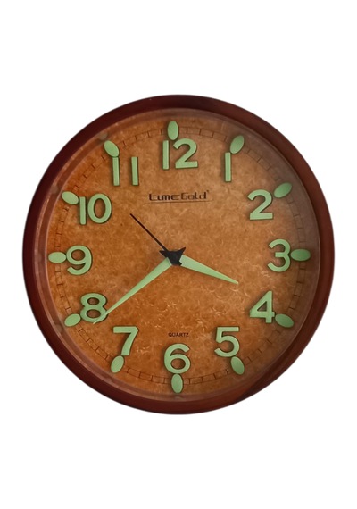 Fosforlu Eskitme Küçük Mini Duvar Saati Çap 22 Cm Sessiz Akar Saniye Eskitme