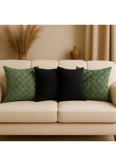 4'lü Bohem Tarzı Duck Kumaş Dekoratif Kırlent Kılıfı Seti 4 Al 3 Öde 45 x 45
