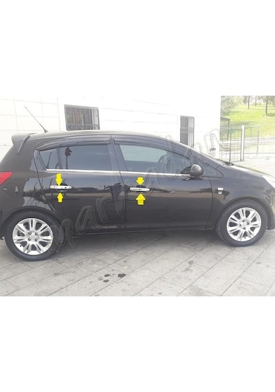 Opel Corsa D Krom Kapı Kolu 2006-2015 4 Kapı Paslanmaz  Çelik