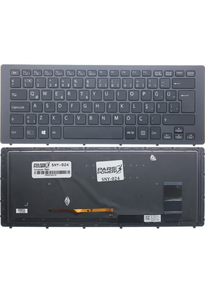 Sony Uyumlu Vaio Svf15N14Cxb, Svf15N14Cxs Klavye Işıklı (Siyah Tr) Siyah - Işıklı