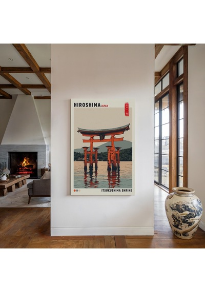 Itsukushima Tapınağı, Hiroşima Japonya Duvar Sanatı, Yüzen Torii Kapısı Posteri