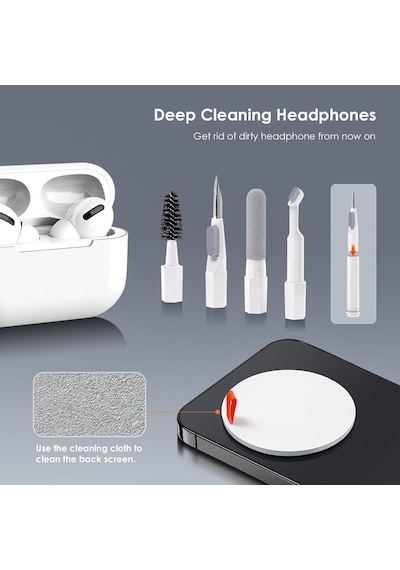 Airpods İçin 21'i 1 Arada Temizleyici Kiti, Temizleme Seti, Klavye, Kulaklık, Dizüstü Bilgisaya Standart