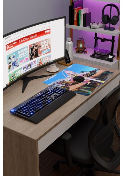 Aino Genshin Impact Anime Oyuncu V5 - 48x40 Xl Gaming Mouse Pad Fare Altlığı