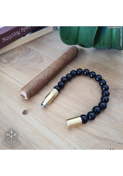 Les Fines Lames Punch Bileklik Brass Oniks - L