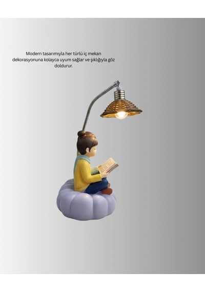 Okuyan Çift Figürlü Dekoratif Gece Lambası Csmtex - 61 Hediye Seçeneği Plastik
