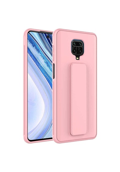 Xiaomi Redmi Note 9 Pro Kılıf Zore Qstand Kapak Pembe