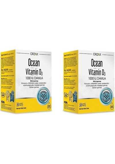 Ocean Vitamin D3 1000 Iu Damla 50 ML 2 Adet