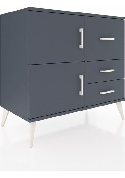 Hyperion Şifonyer Tek Raflı 3 Çekmeceli 2 Kapaklı 88x44x80 Antrasit-antrasit Antrasit Hyperion Şifonyer Tek Raflı 3 Çekmeceli 2 Kapaklı 88x44x80 Antrasit-antrasit Antrasit