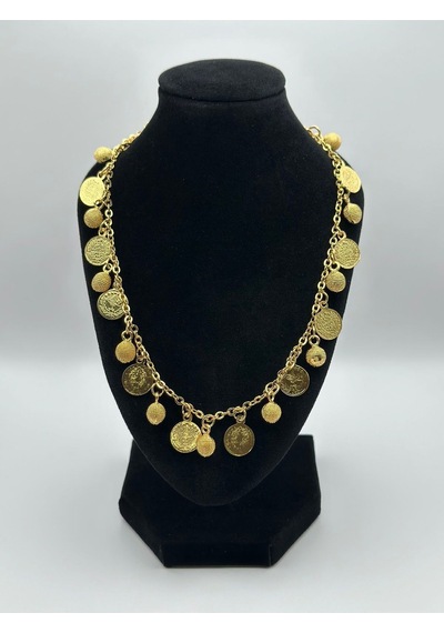 Arnes Jewelry Çelik Dorika Toplu Pullu Kolye Gold