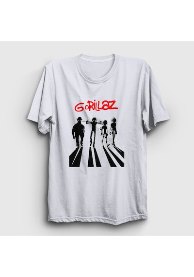 Presmono Unisex Clockwork Orange Gorillaz T-shirt Beyaz