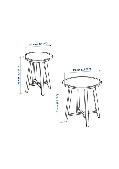 Ikea Kragsta Sehpa Seti, Siyah