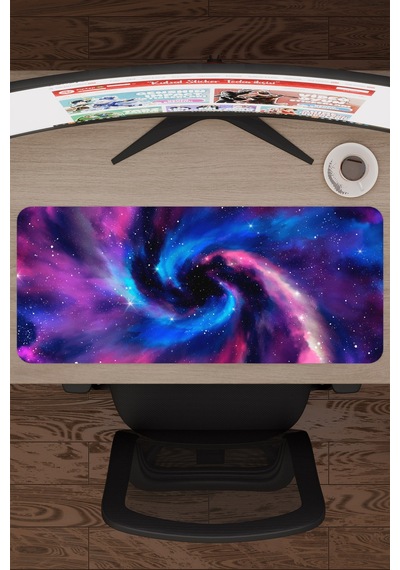 Galaksi Kaymaz Dikişli Kauçuk Oyuncu Mousepad V1 - 70x30 Xl Gaming Mouse Pad Fare Altlığı