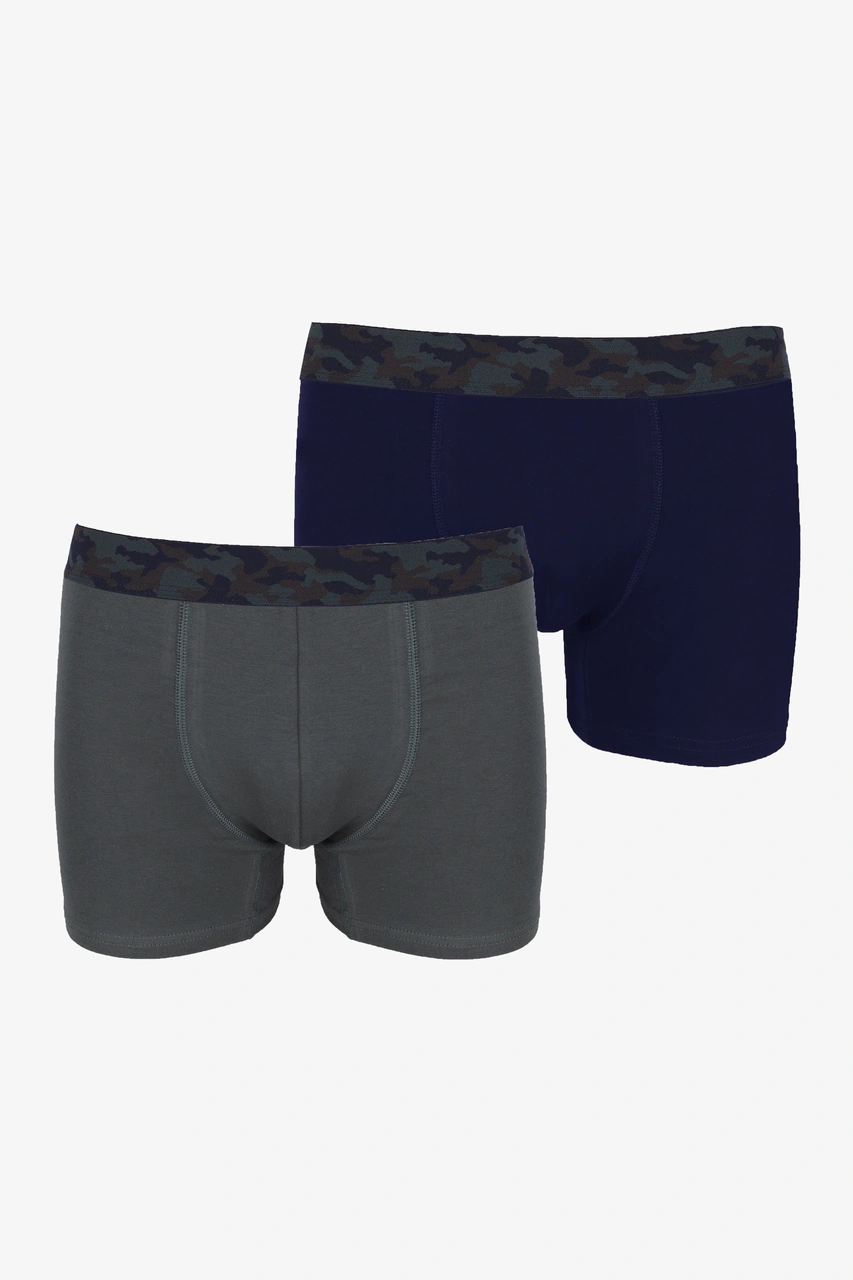 Koza İç Giyim Erkek 2'li Pamuklu Likralı Boxer Ko9003bx.02 Lacivert - Yeşil Koza İç Giyim Erkek 2'li Pamuklu Likralı Boxer Ko9003bx.02 Lacivert - Yeşil