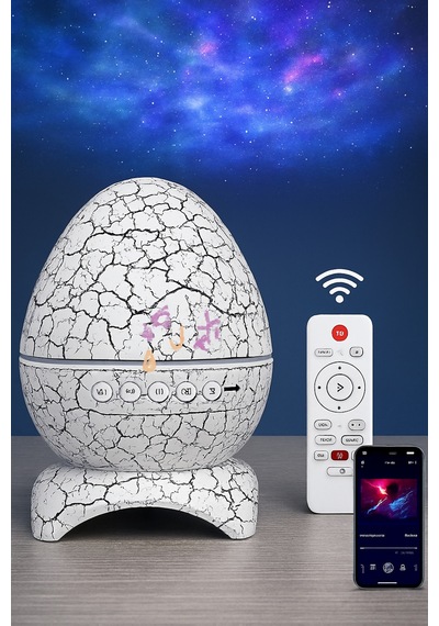 Dinozor Yumurtası Şeklinde Bluetooth Hoparlör & Gece Lambası Müzik, Işık Ve Sihir Bir Arada Beyaz - 737473333
