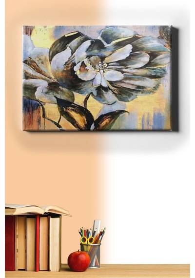 Webstyle Sayılarla Boyama Seti Kasnaklı Beyaz Çiçek 50 X 65 Cm