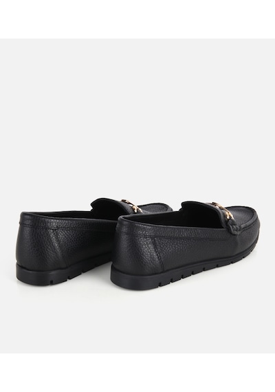 Hotiç Kadın Deri Siyah Gold Toka Detaylı Comfort Günlük Loafer 01ayh328770a100 01ayh328770a100