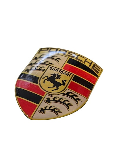 Porsche Damla Sticker 5x6 Cm Epoksi Kubbe Logo